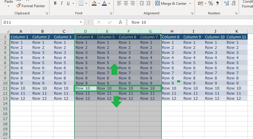 CTRL space - entire column select