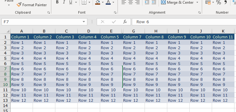 Hiding columns.